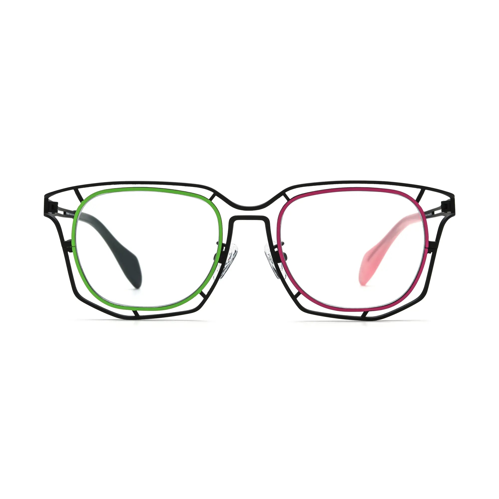 VoyueLens™ Mint Pink Fusion Prism Eyeglasses – Front View – SKU VL185865-C4